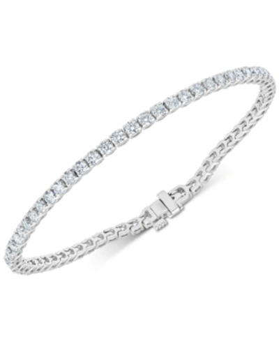 Shop Macy's Diamond Tennis Bracelet (3-7/8 Ct. T.w.) In 14k White Gold