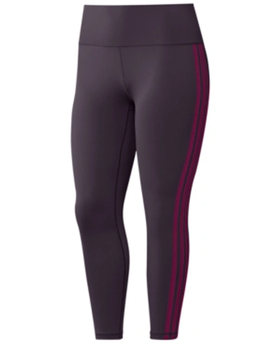 Shop Adidas Originals Adidas Plus Size Believe This 7/8 Tights In Noble Purple/power Berry Pink