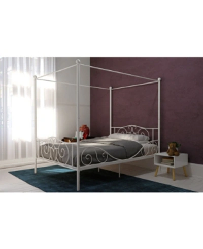 Shop Everyroom Whimsical Metal Canopy Bed, Full Size In White