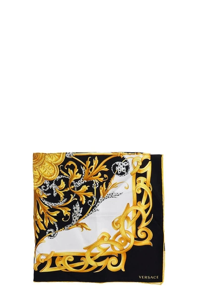 Shop Versace Foulard In White Silk