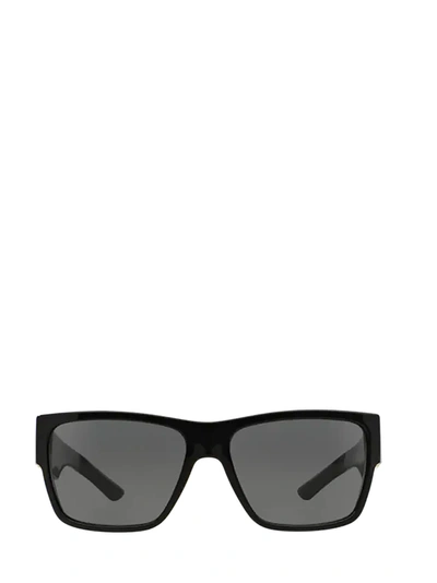 Shop Versace Ve4296 Black Sunglasses In Gb1/87