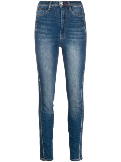 Shop Philipp Plein High-waisted Skinny Jeans In Blue