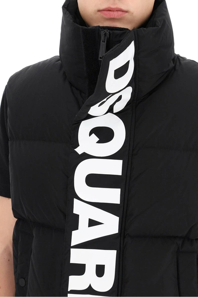 Shop Dsquared2 Down Vest With Logo In Black