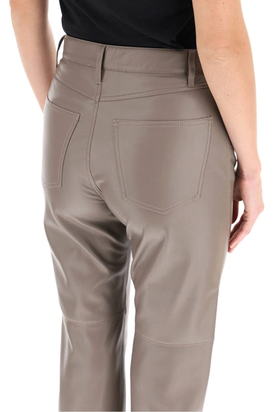 Shop Nanushka Vinni Faux Leather Trousers In Grey