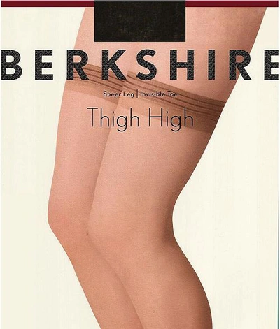 Shop Berkshire All Day Sheer Thigh Highs In Off Black