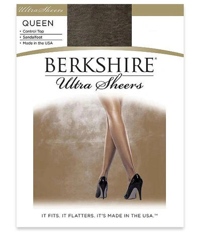 Shop Berkshire Queen Ultra Sheers Control Top Pantyhose In Off Black
