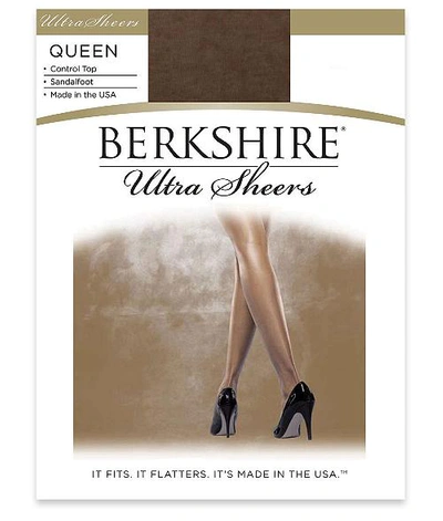 Shop Berkshire Queen Ultra Sheers Control Top Pantyhose In French Coffee