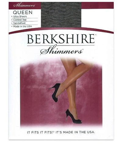Shop Berkshire Queen Shimmers Control Top Pantyhose In Black