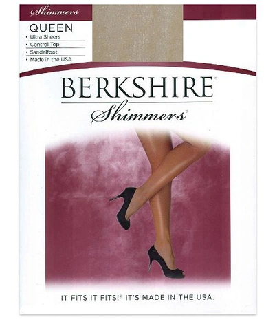 Shop Berkshire Queen Shimmers Control Top Pantyhose In Candlelight