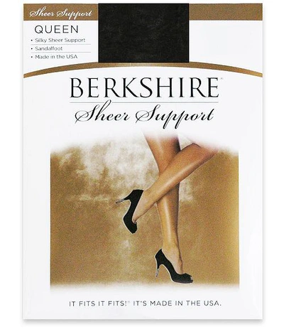 Shop Berkshire Queen Silky Sheer Support Pantyhose In Fantasy Black