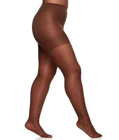 Shop Berkshire Queen Silky Sheer Control Top Pantyhose In French Coffee