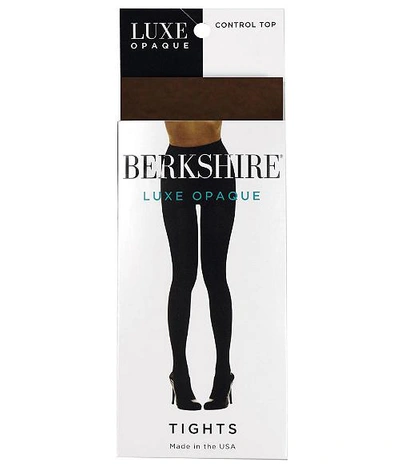 Shop Berkshire Luxe Opaque Control Top Tights In Chocolate