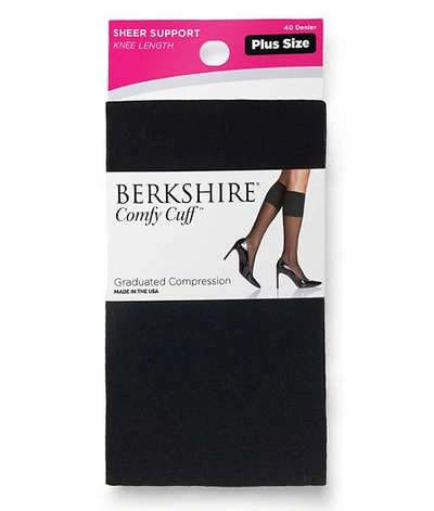Shop Berkshire Plus Size Comfy Cuff Graduated Compression Sock In Black