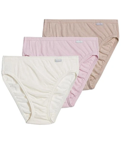 Shop Jockey Plus Size Elance French Cut Brief 3-pack In Pink,ivory,sand