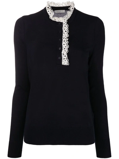 Shop Sandro Colane Knitted Top In Blue