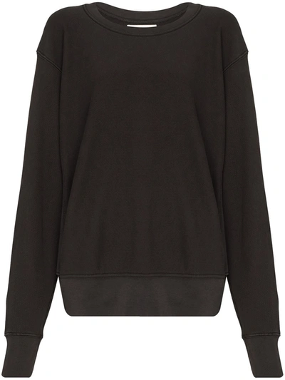 Shop Les Tien Crew-neck Cotton Sweatshirt In Black