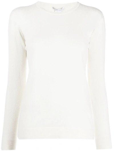 Shop Agnona Crew Neck Knit Jumper In White