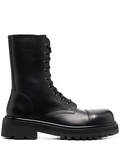 Shop Vetements Ankle Lace-up Boots In Black