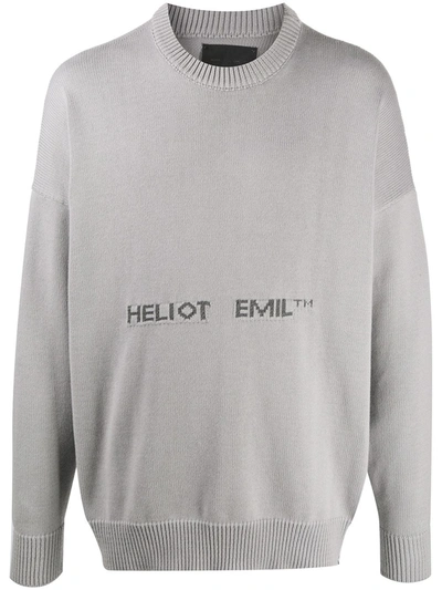 Shop Heliot Emil Logo-print Crew Neck Sweatshirt In Grey