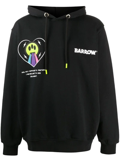 Shop Barrow Graphic-print Drawstring Hoodie In Black