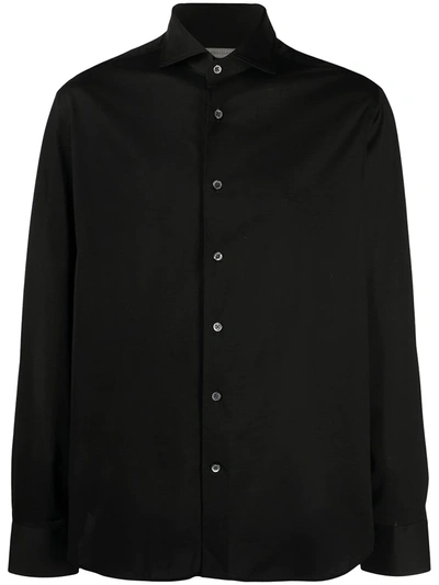 Shop Corneliani Black Long-sleeve Shirt