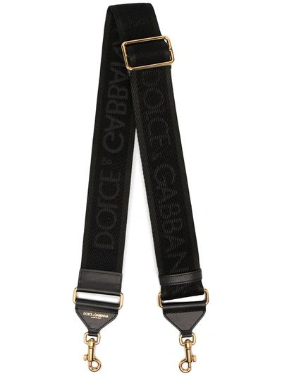 Shop Dolce & Gabbana Logo-embellished Shoulder Strap In Black