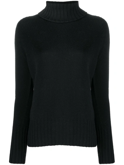 Shop Drumohr Purl-knit Roll-neck Jumper In Black