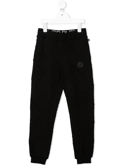 Shop Philipp Plein Quilted Joggers In Black