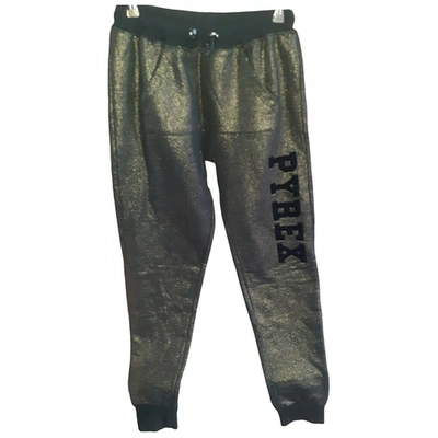 Pre-owned Pyrex Gold Cotton Trousers