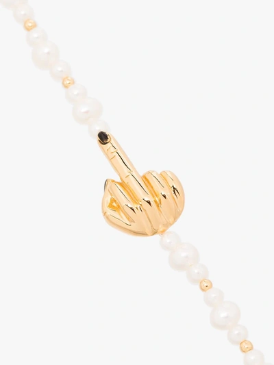 Shop Anissa Kermiche Gold-plated French For Goodnight Pearl Bracelet