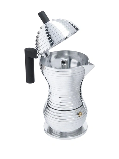 Alessi Pulcina Aluminium Casting Espresso Coffee Maker 26cm In Silver