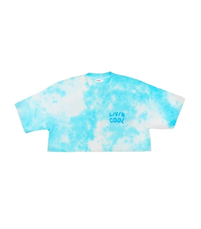 Shop Livincool Essential Crop T-shirt, Sky Tie Dye In Blue