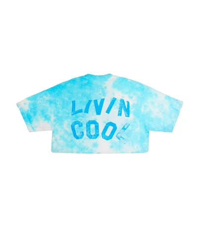 Shop Livincool Essential Crop T-shirt, Sky Tie Dye In Blue
