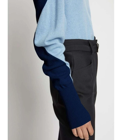 Shop Proenza Schouler Eco Cashmere Puff Sleeve Sweater In Chambray/navy/blue