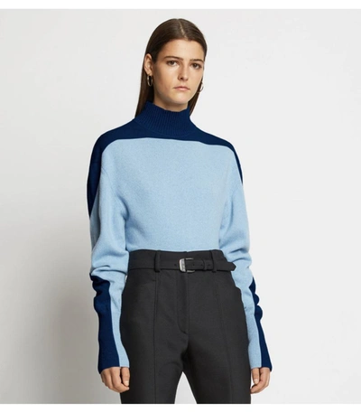 Shop Proenza Schouler Eco Cashmere Puff Sleeve Sweater In Chambray/navy/blue