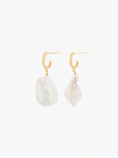 Shop Anni Lu Gold-plated Seaweed Pearl Earrings