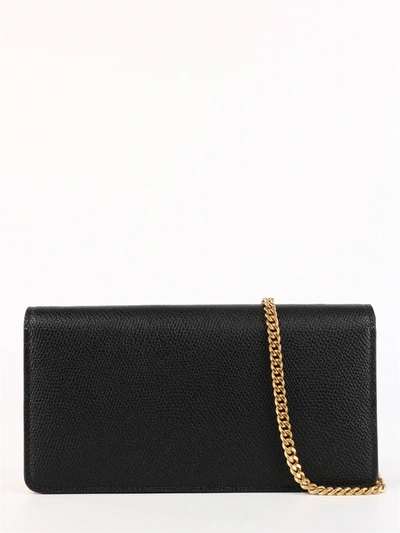 Shop Valentino Vsling Chain Wallet In Black