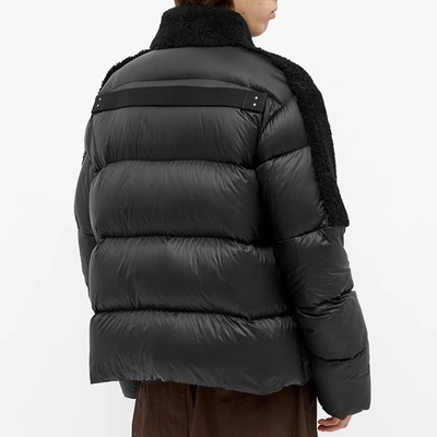 Shop Moncler Rick Owens +  Shearling Coyote Coat In Black