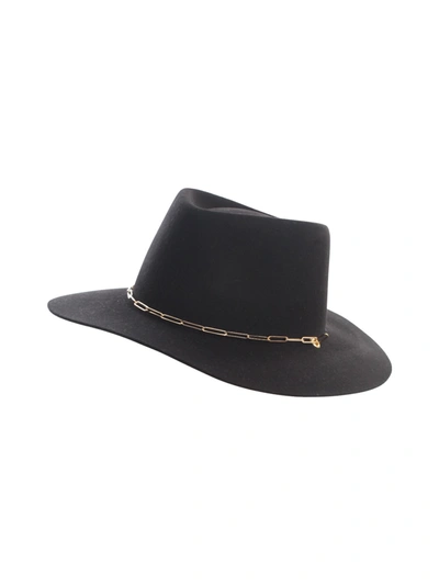 Shop Van Palma Hat W/jewellery Chain In Black