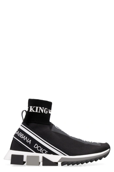 Shop Dolce & Gabbana Sorrento Sock Sneakers In Black