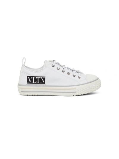 Shop Valentino Giggies Sneakers In Fabric With Logo In White