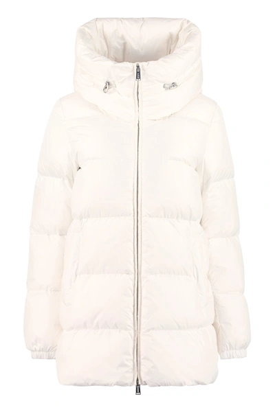 Shop Add Hooded Full-zip Down Jacket In White