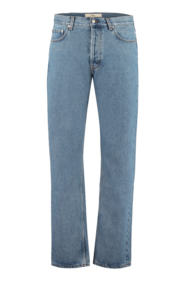 Séfr Sefr Blue Straight-cut Jeans In Stone Wash | ModeSens