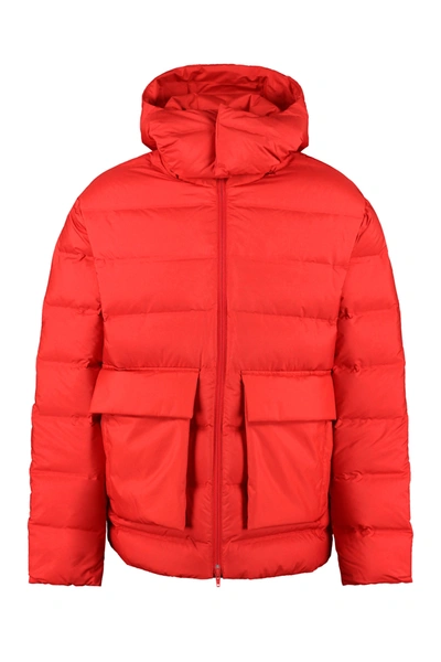 Shop Y-3 Hooded Down Jacket In Red