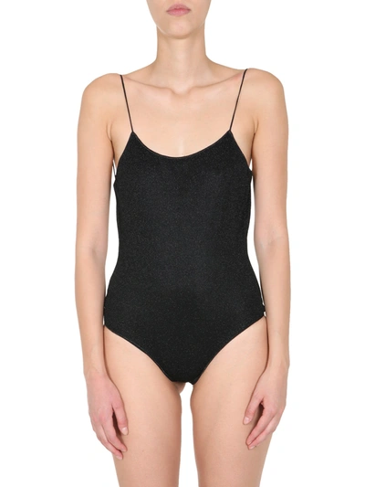 Shop Oseree Lurex Maillotone Piece Swimsuit In Nero