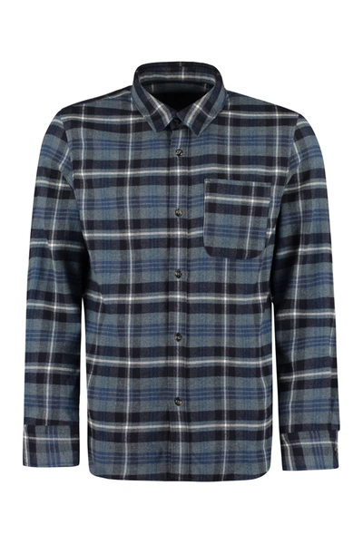 Shop A.p.c. Trek Checked Overshirt In Blue