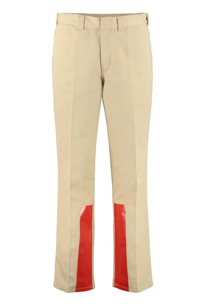 Shop Helmut Lang Cotton Straight-leg Trousers In Beige