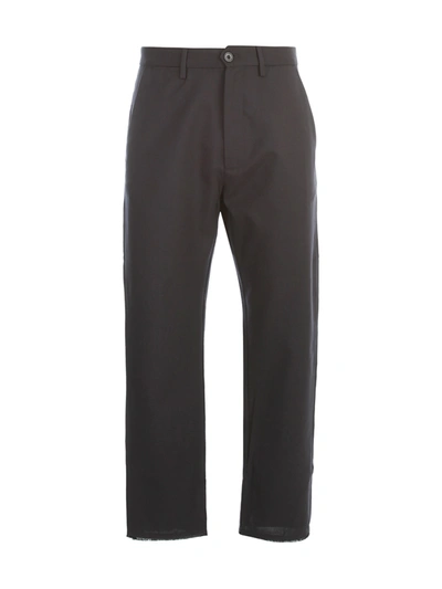 Shop Pence Wool Stretch Pants W/slit On Bottom In Blu