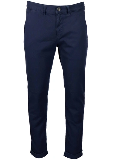 Shop Jeckerson Ankle Chino Slim Tricotina Trousers In Blue