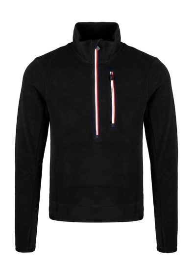 Shop Moncler Fleece Sweatshirt With Zipper In Black